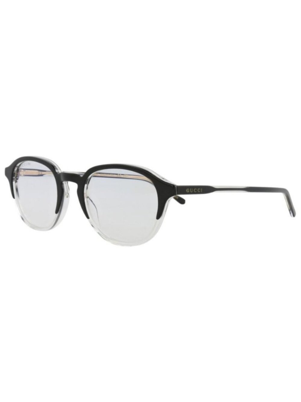 New Gucci Mens Round/Oval Black Black Transparent Fashion Designer Eyeglasses